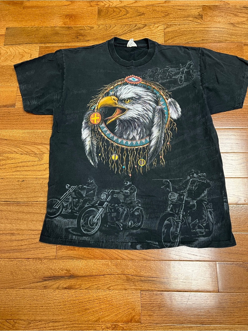 Black Eagle Graphic Tee - Men's Short Sleeve Shirt. 1993 single stitch Harley